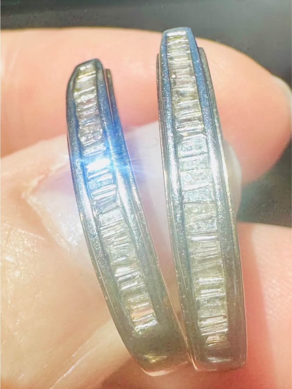 XL 10K Solid Real Gold Natural Diamond earrings gold diamond hoops hoop earrings